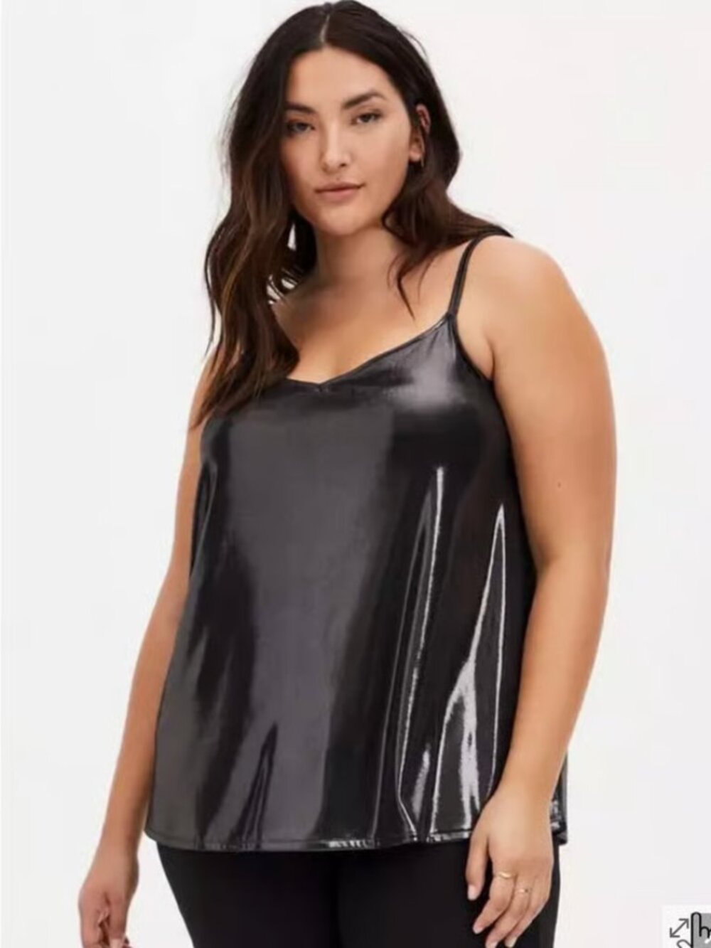 Torrid Size 5X (28) Liquid Shine Swing Cami Nine Iron Dark Grey Dark Silver